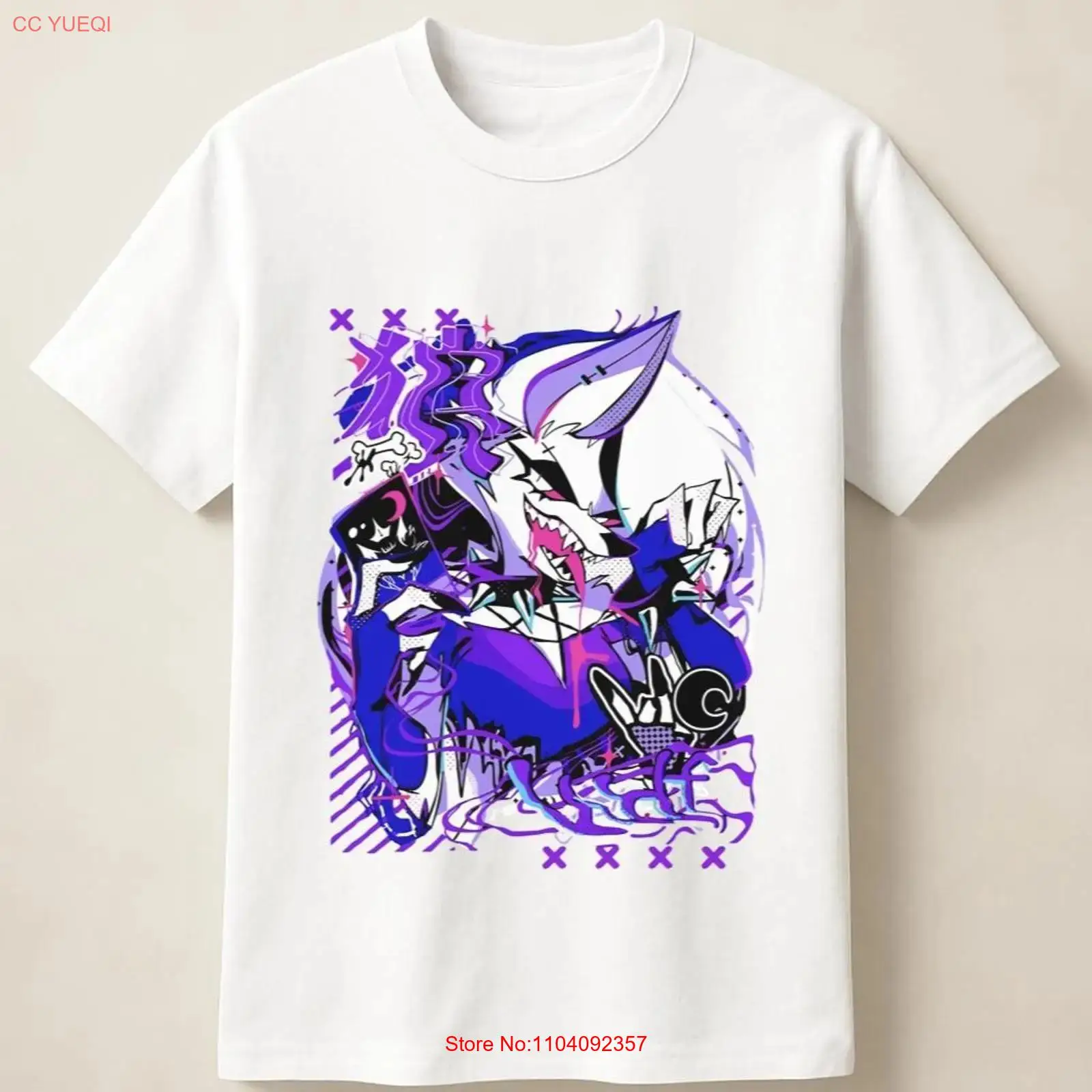 Anime Merchandise Online - Purple Anime Wolf in Graffiti Poster