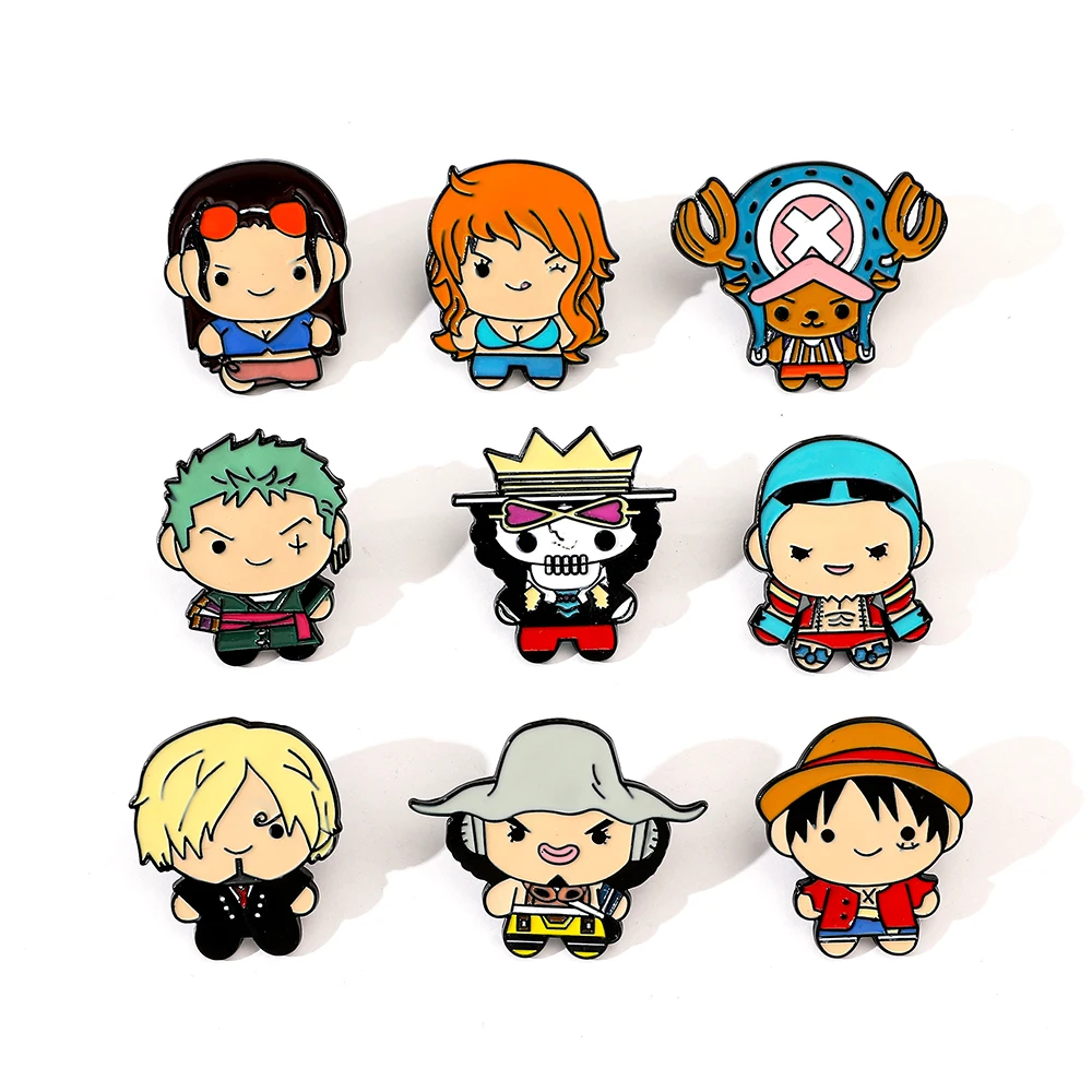Enamel Pin Set - 9 Pcs Creative Cartoon Brooch Anime