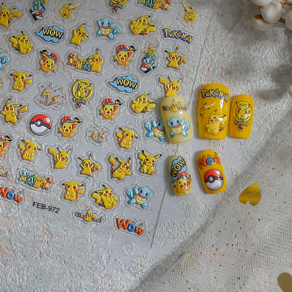 Cartoon Anime Pikachu Nail Art - Anime Merchandise Nepal review and price