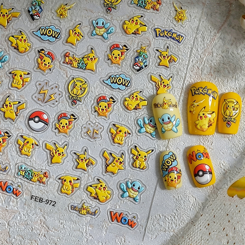 Cartoon Anime Pikachu Nail Art - Anime Merchandise Nepal review and price